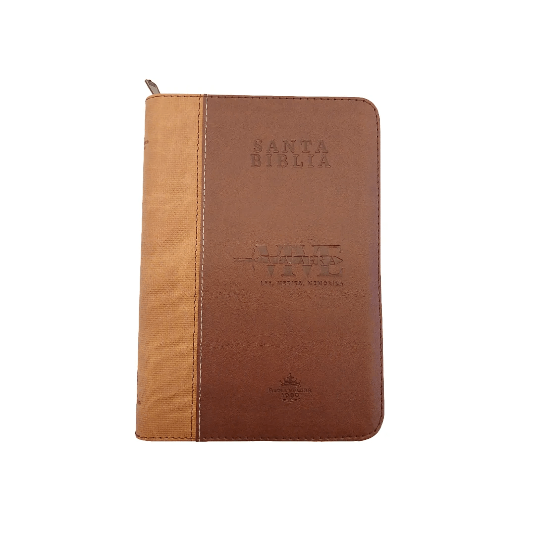 Biblia Reina Valera 1960 letra grande con cierre marron canto dorado
