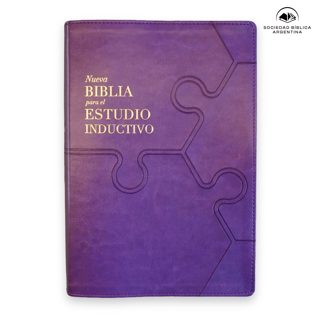 Biblia Nueva Biblia De Las Américas (NBLA) Para El Estudio Inductivo, 18×25, Tapa PU, Comfort Print, Morado