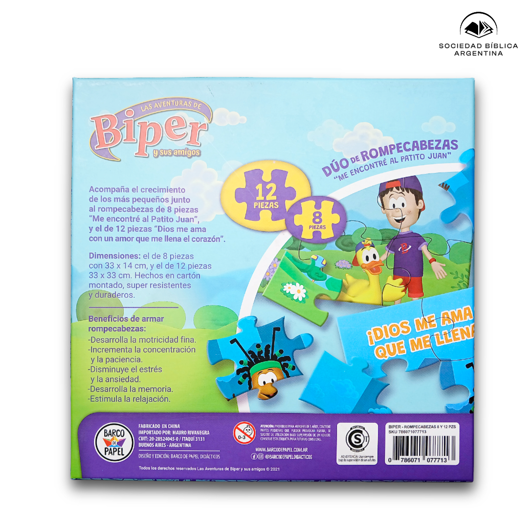 Dúo de Rompecabezas Infantil “Me Encontré al Patito Juan” – Biper