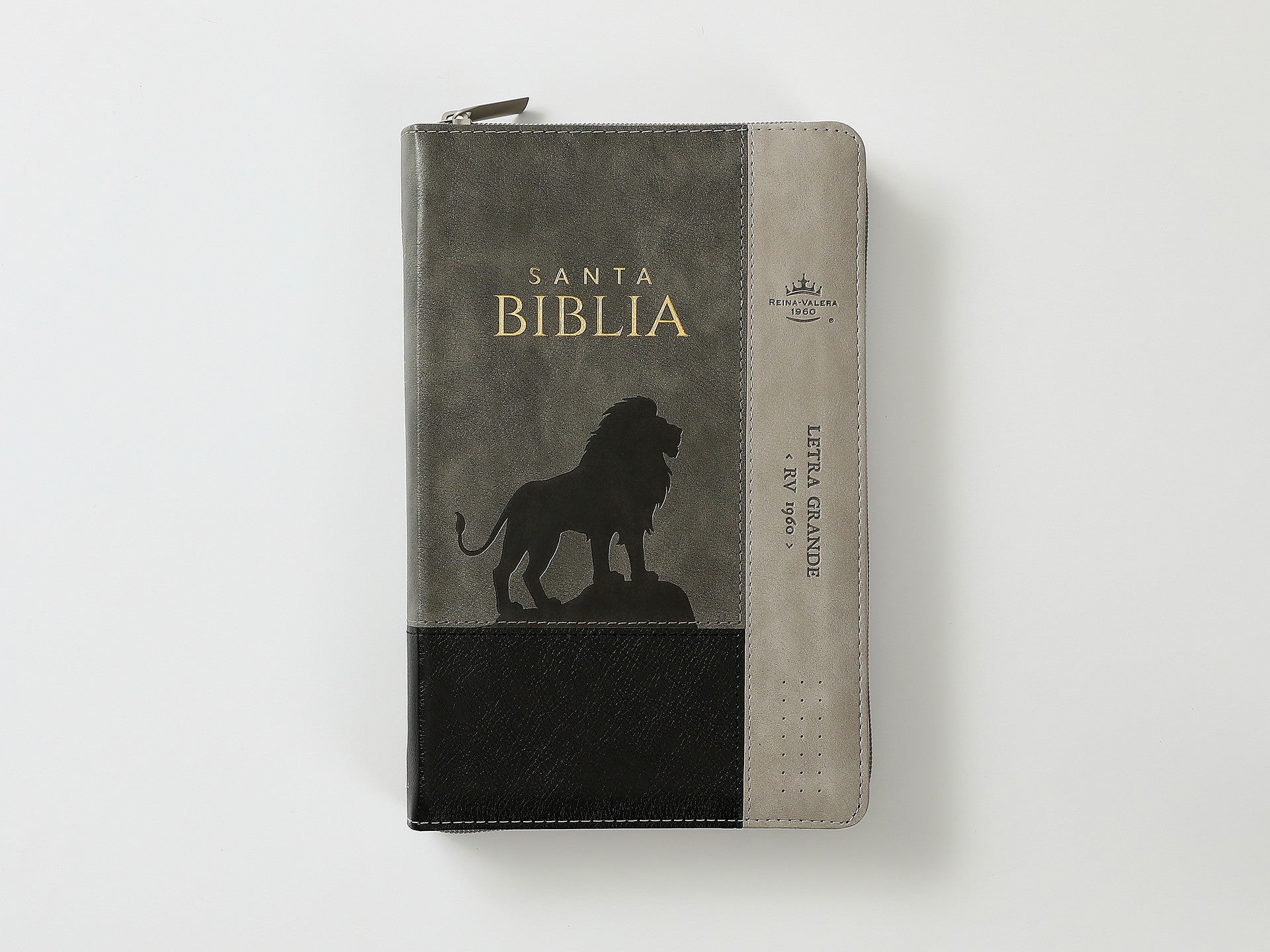 Biblia Rvr60 065Czti Lg Cierre Indice 12P 15 X 23 Inspiracion León Negro/Gris/Gris