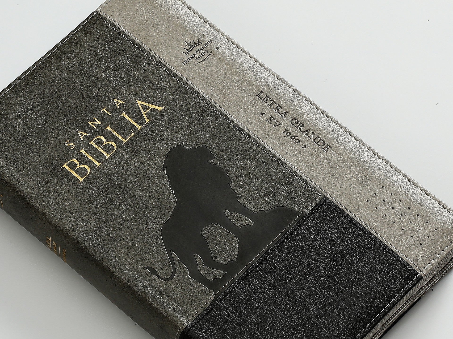 Biblia Rvr60 065Czti Lg Cierre Indice 12P 15 X 23 Inspiracion León Negro/Gris/Gris