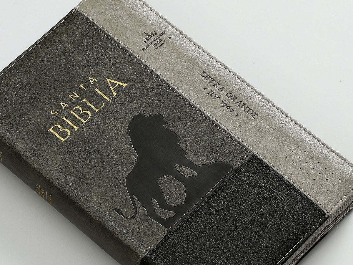 Biblia Rvr60 065Czti Lg Cierre Indice 12P 15 X 23 Inspiracion León Negro/Gris/Gris