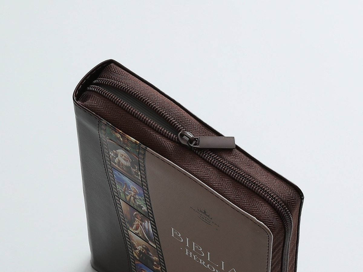 Biblia Reina Valera 1960 065Cz Lg 12P 14X21 Héroes Imitación Piel Café/Café Con Cierre