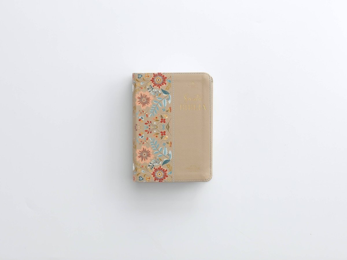 Biblia Reina Valera 1960 045C L 10P 11X16Cm Pjr Cp Flores Crema