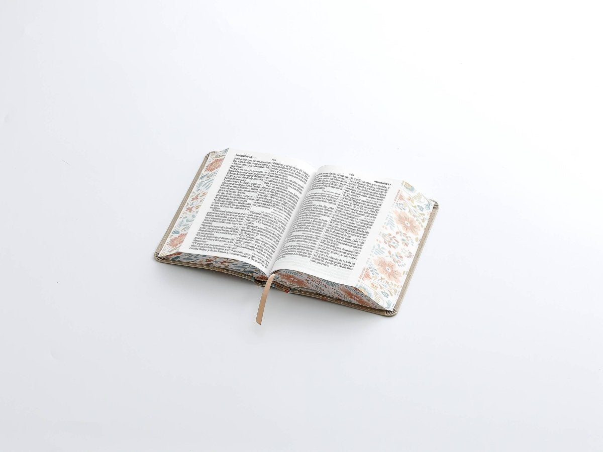 Biblia Reina Valera 1960 045C L 10P 11X16Cm Pjr Cp Flores Crema