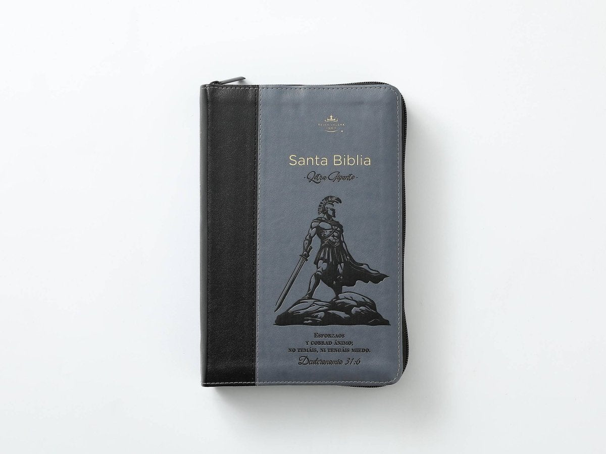 Biblia Reina Valera 1960 – 068 – Con Concordancia – Letra 14 pts – 14x21 cm – Cierre – Gris/Negro – Esforzaos