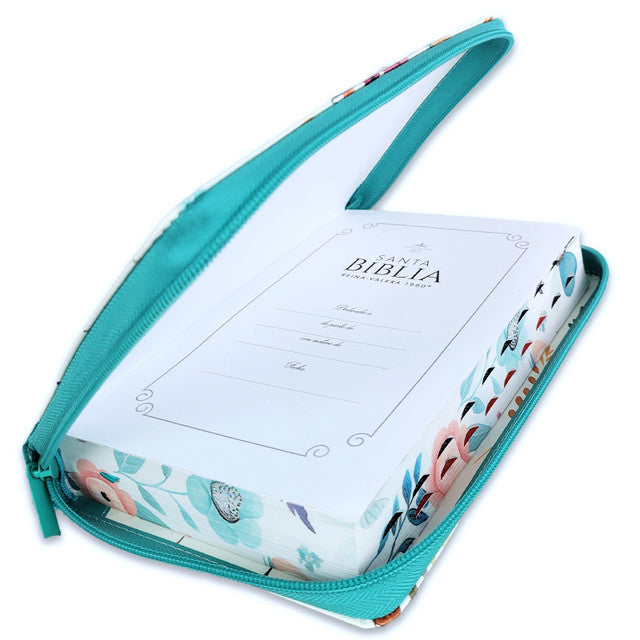 Biblia Reina Valera 1960 065Czti L 12P 14X21 Pjr Cp Jardin Turquesa