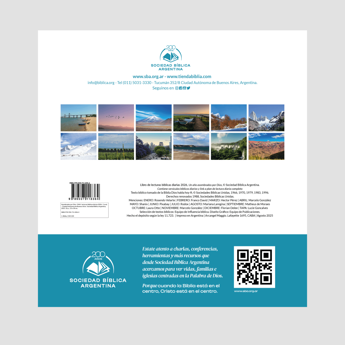 Calendario 2026 - Un Año de Buenas Noticias -  Lagos y Montañas