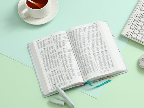 Biblia Reina Valera 1960 062 Letra Grande Concordancia pjr Flores Turquesas