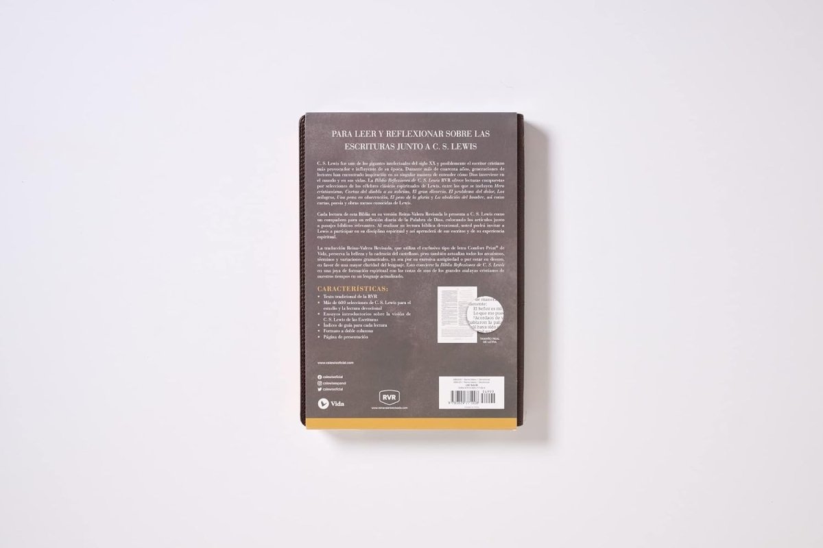 Biblia RVR Reflexiones De C. S. Lewis, Interior A Dos Colores, Leathersoft, Café