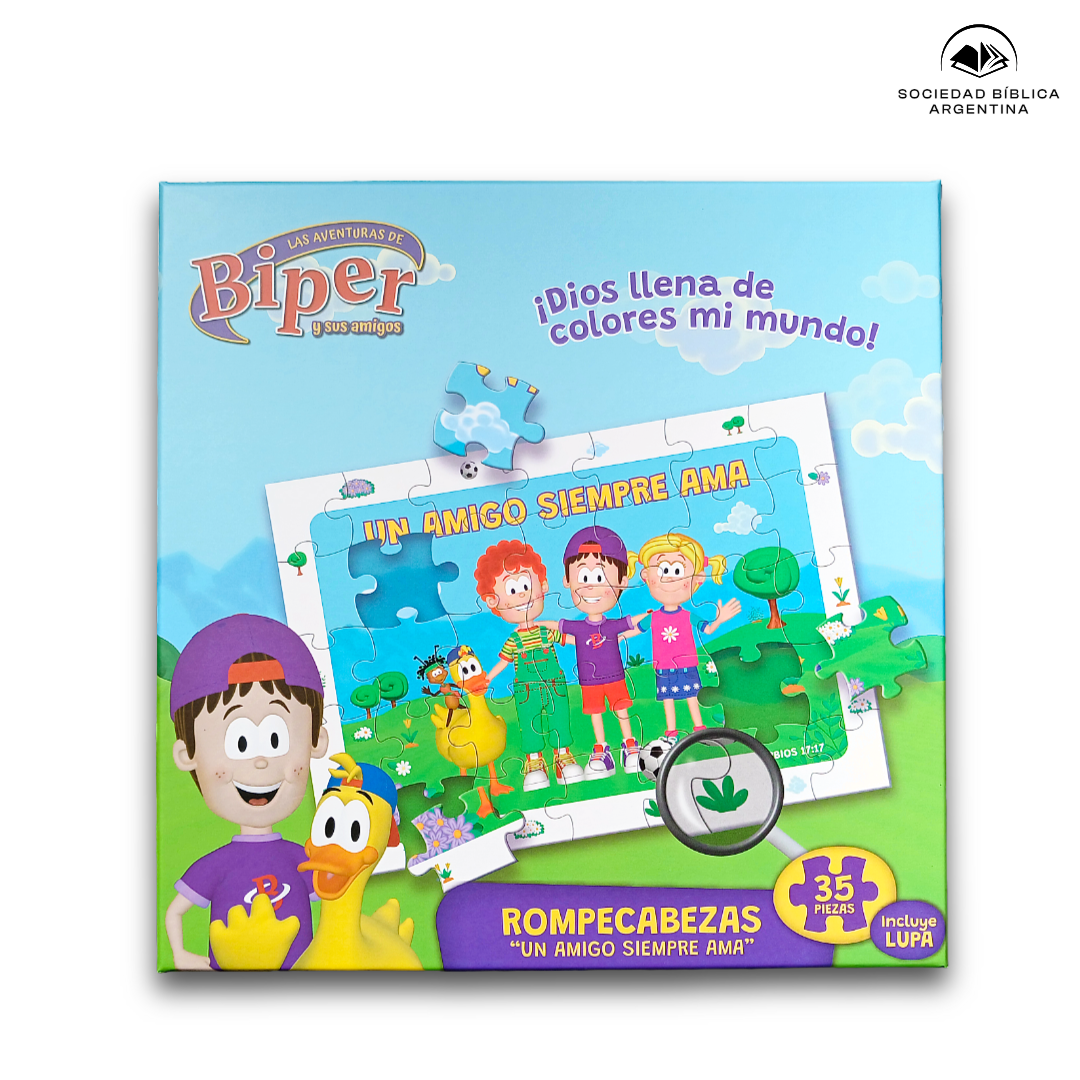 Rompecabezas Infantil Grande 35 Piezas “Un Amigo Siempre Me Ama” – Biper