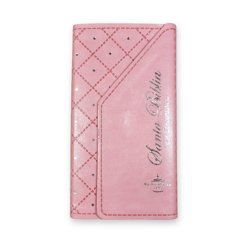 Biblia Reina Valera 1960 – Tapa Imitación Piel Rosa Agenda con Broche, con Cierre, Concordancia, 10 x 17 cm, Letra 8 Puntos