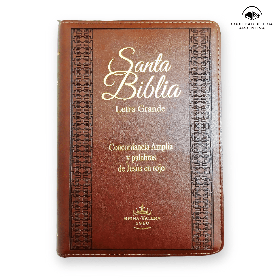 Biblia Reina Valera 1960 Letra Grande Cierre Indice ConcordanciaCanto Dorado Tapa Pu Marrón
