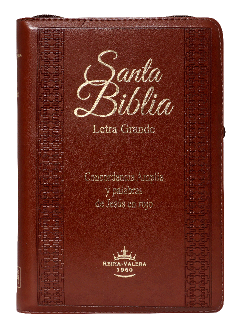Biblia Reina Valera 1960 Letra Grande Cierre Indice ConcordanciaCanto Dorado Tapa Pu Marrón