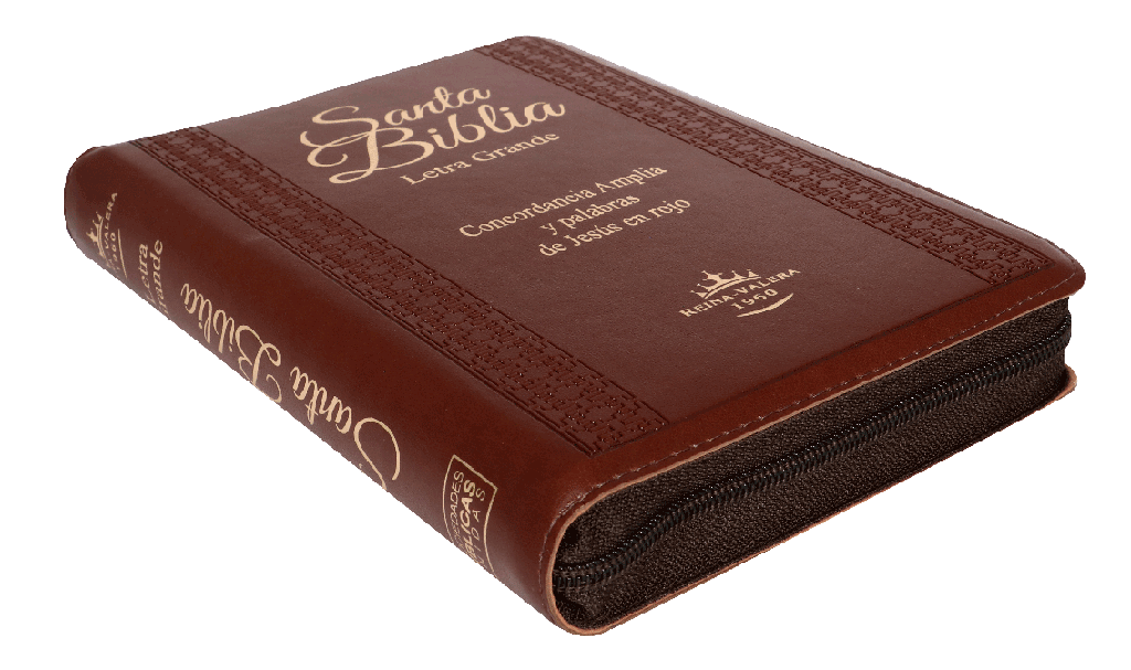 Biblia Reina Valera 1960 Letra Grande Cierre Indice ConcordanciaCanto Dorado Tapa Pu Marrón