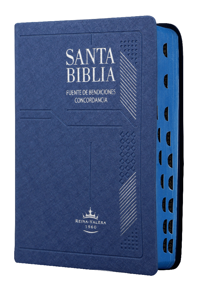 Biblia Reina Valera 1960 Mediana Promesas Concordancia Indice Vinil Azul