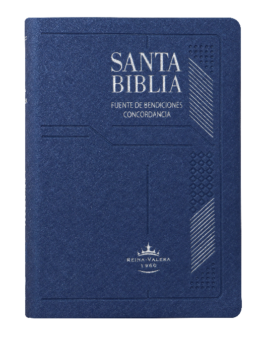 Biblia Reina Valera 1960 Mediana Promesas Concordancia Índice Vinil Azul 17x12cm