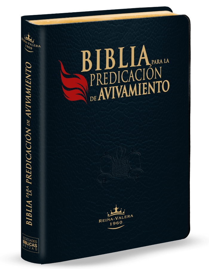 Biblia Reina Valera 1960 Letra Mediana (Mayor) para la predicación de Avivamiento Tapa PU Azul