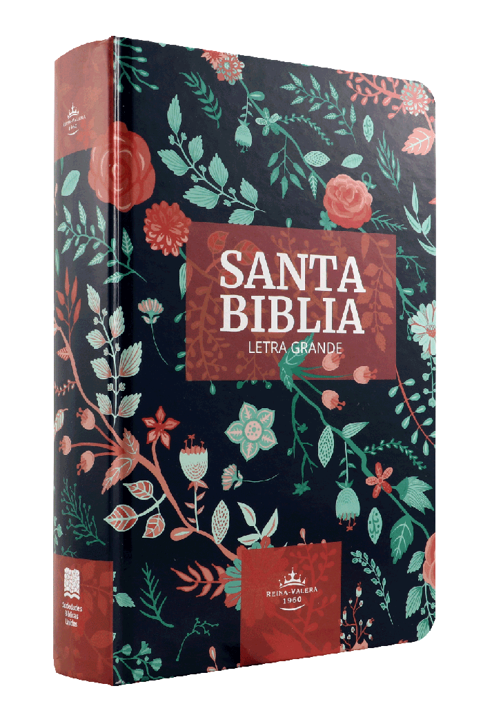 Biblia Reina Valera 1960 Concordancia Letra Grande Tapa Dura Azul Flores