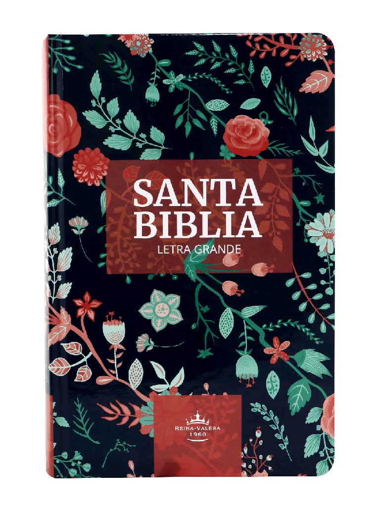 Biblia Reina Valera 1960 Concordancia Letra Grande Tapa Dura Azul Flores