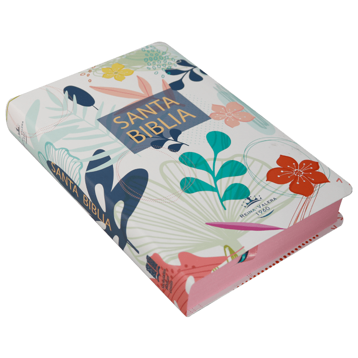 Biblia Reina Valera 1960 Letra Grande Tapa Semiflexible Flor