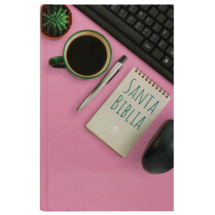 Biblia Reina Valera 1960 Misionera Tapa Dura Rosa palabras de Jesús en rojo