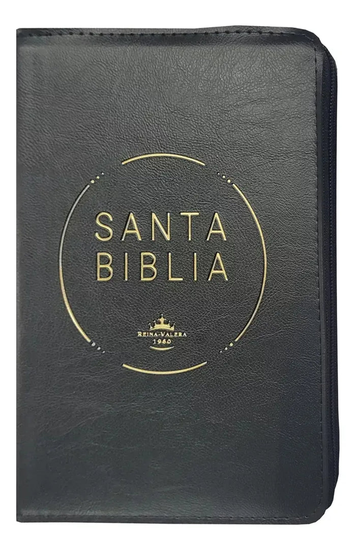 Biblia Reina Valera 1960 Letra Grande Cierre PJR Tapa Vinil Negro