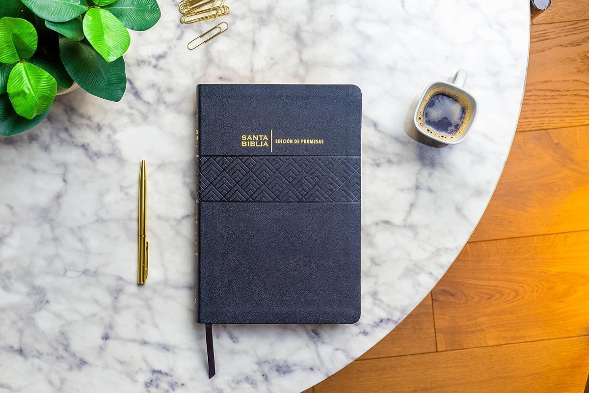 Biblia Reina Valera 1960 de Promesas · Letra gigante · Imitación piel negra con índice