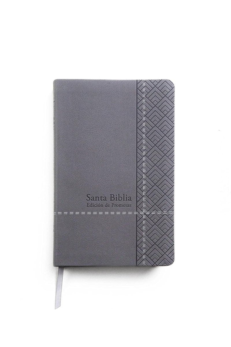 Biblia Reina Valera 1960 de Promesas · Tamaño manual · Edición gris · Imitación piel con índice