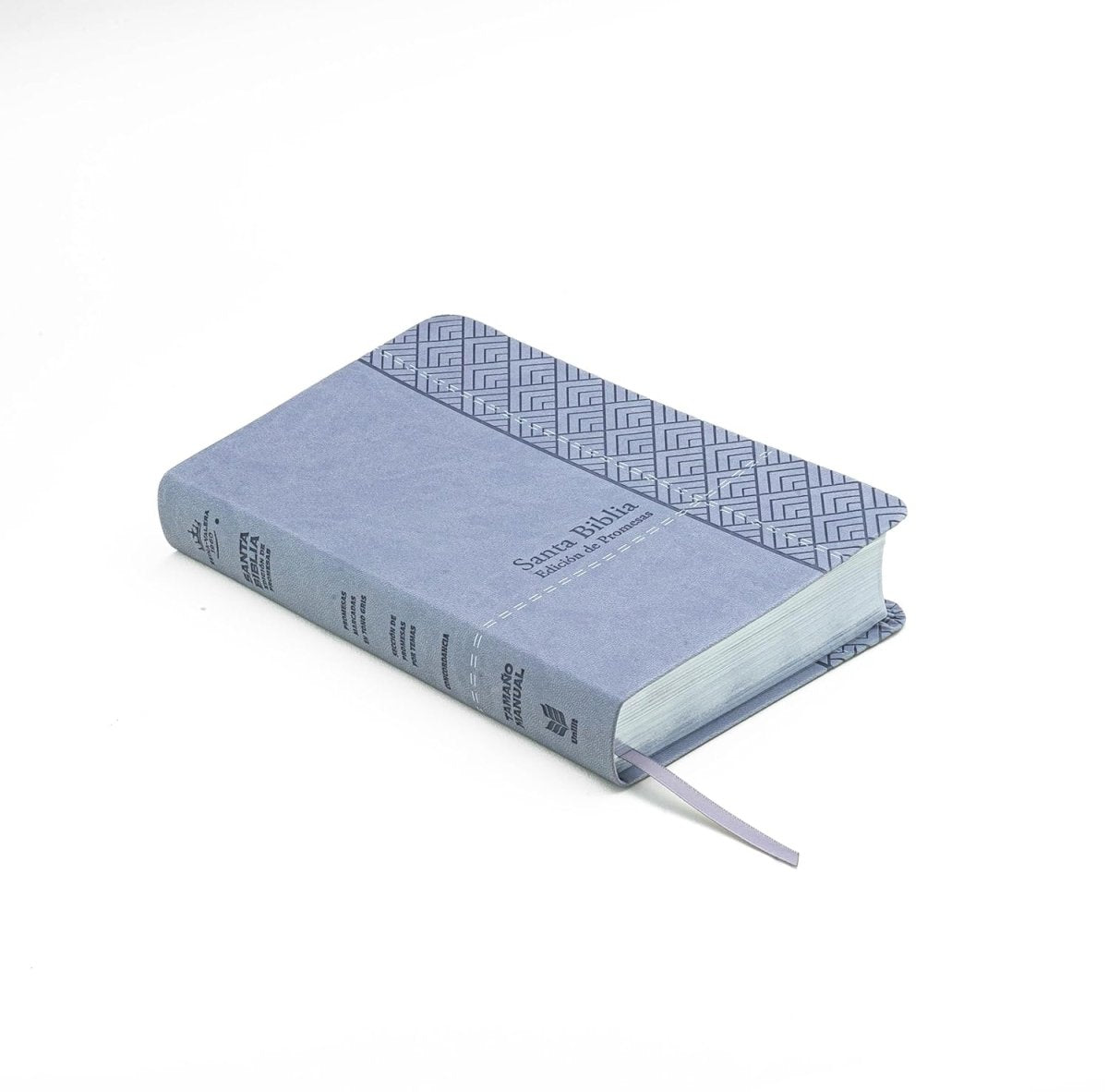 Biblia Reina Valera 1960 de Promesas · Tamaño manual · Imitación piel gris claro