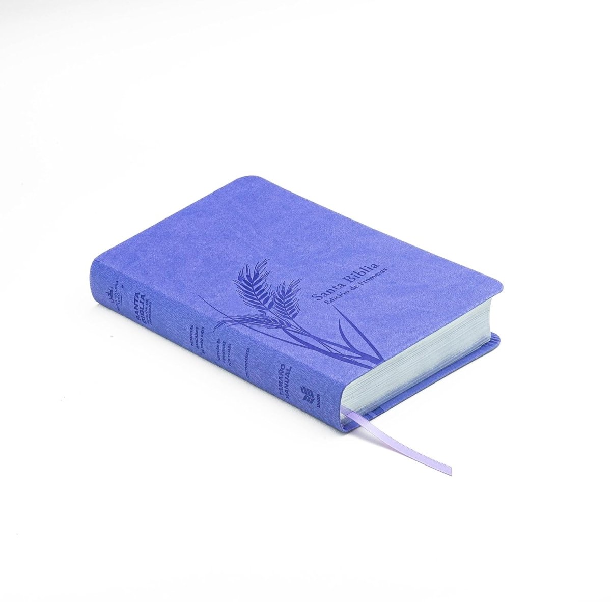 Biblia Reina Valera 1960 de Promesas · Tamaño manual · Imitación piel lavanda claro