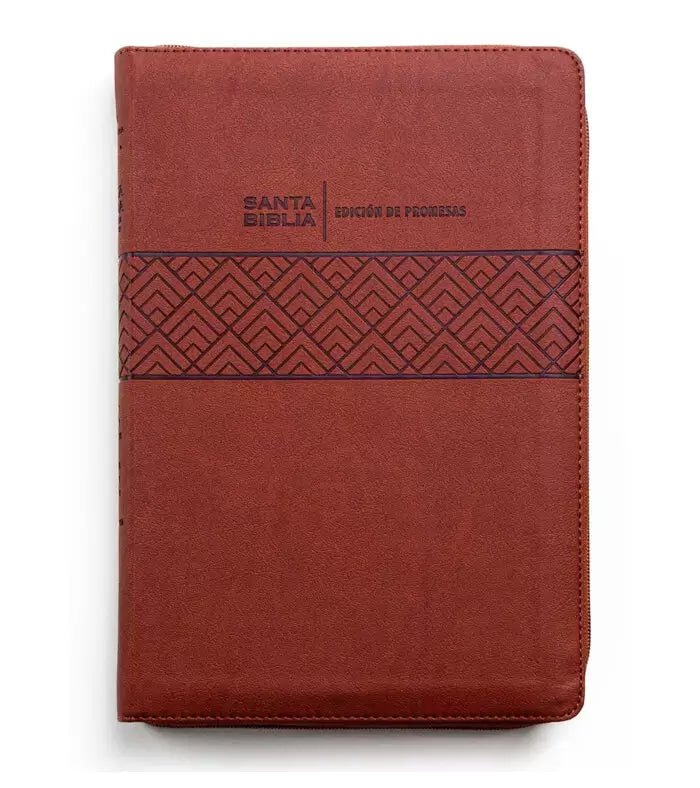 Biblia Reina Valera 1960 de Promesas · Letra gigante · Imitación piel café con cierre