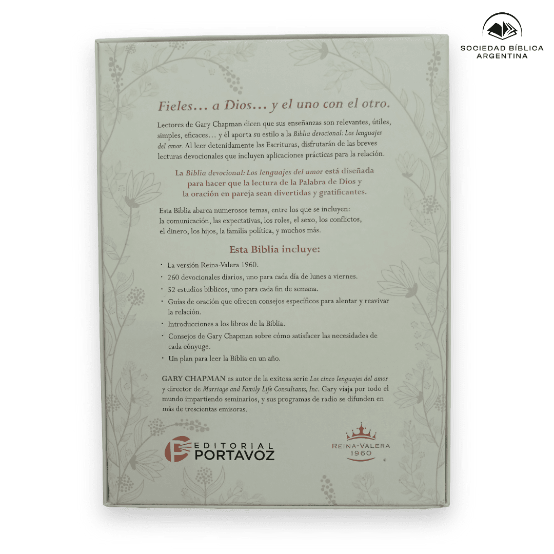 Biblia RVR 1960 Devocional Los lenguajes del amor Oro Rosa