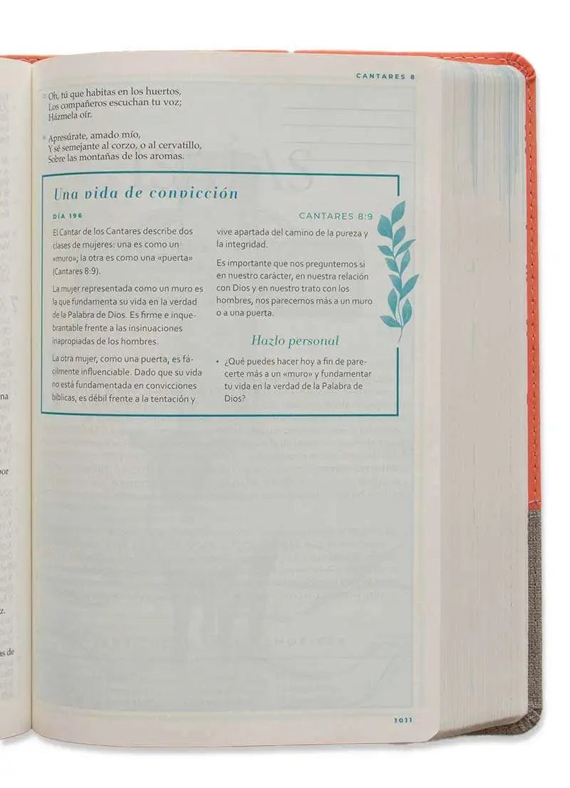 Biblia Devocional Mujer Verdadera Reina Valera 1960 T. Piel