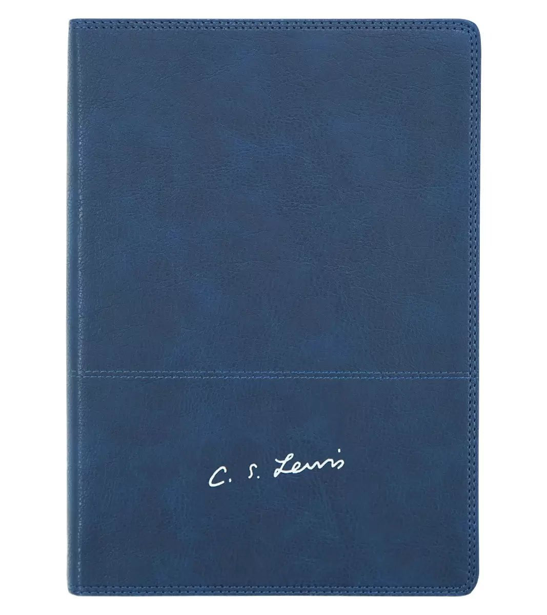 Biblia de Estudio Reina Valera 1960 Biblia Reflexiones De C. S. Lewis  Interior A Dos Colores Azul Marino