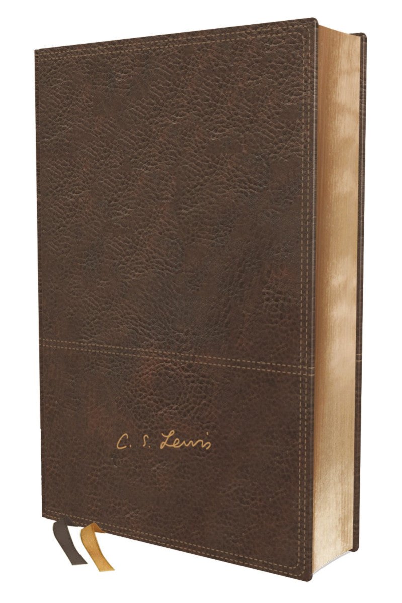 Biblia RVR Reflexiones De C. S. Lewis, Interior A Dos Colores, Leathersoft, Café