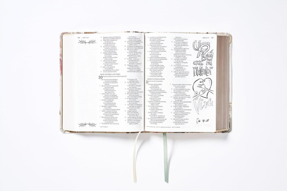 Nbla, Santa Biblia, Edición Artística Ilustrada, Leathersoft, Multicolor/Crema, Palabras De Jesús En Rojo