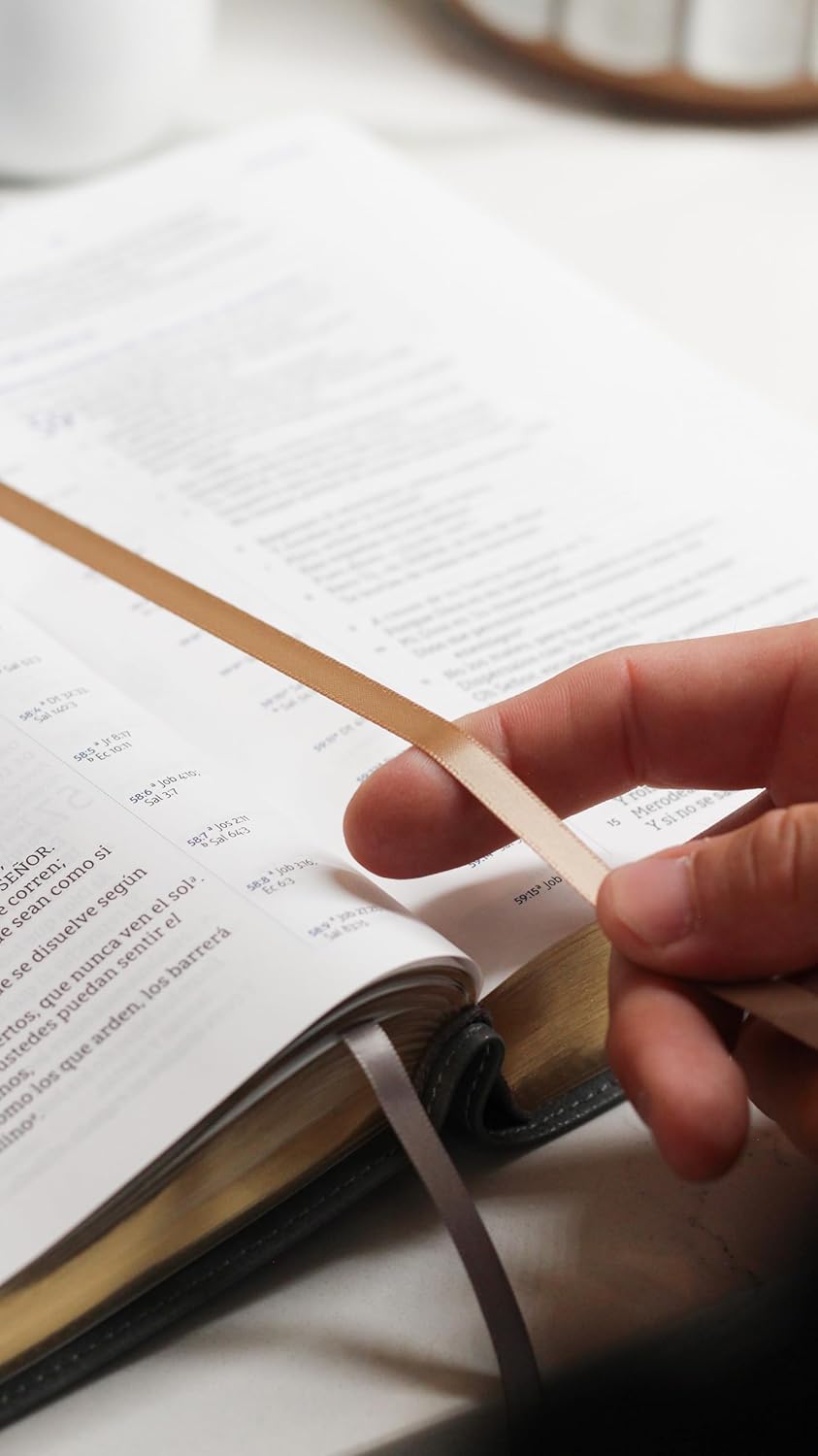 Biblia Nueva Biblia De Las Américas (NBLA) Para El Estudio Inductivo, 18×25, Tapa PU, Comfort Print, Gris