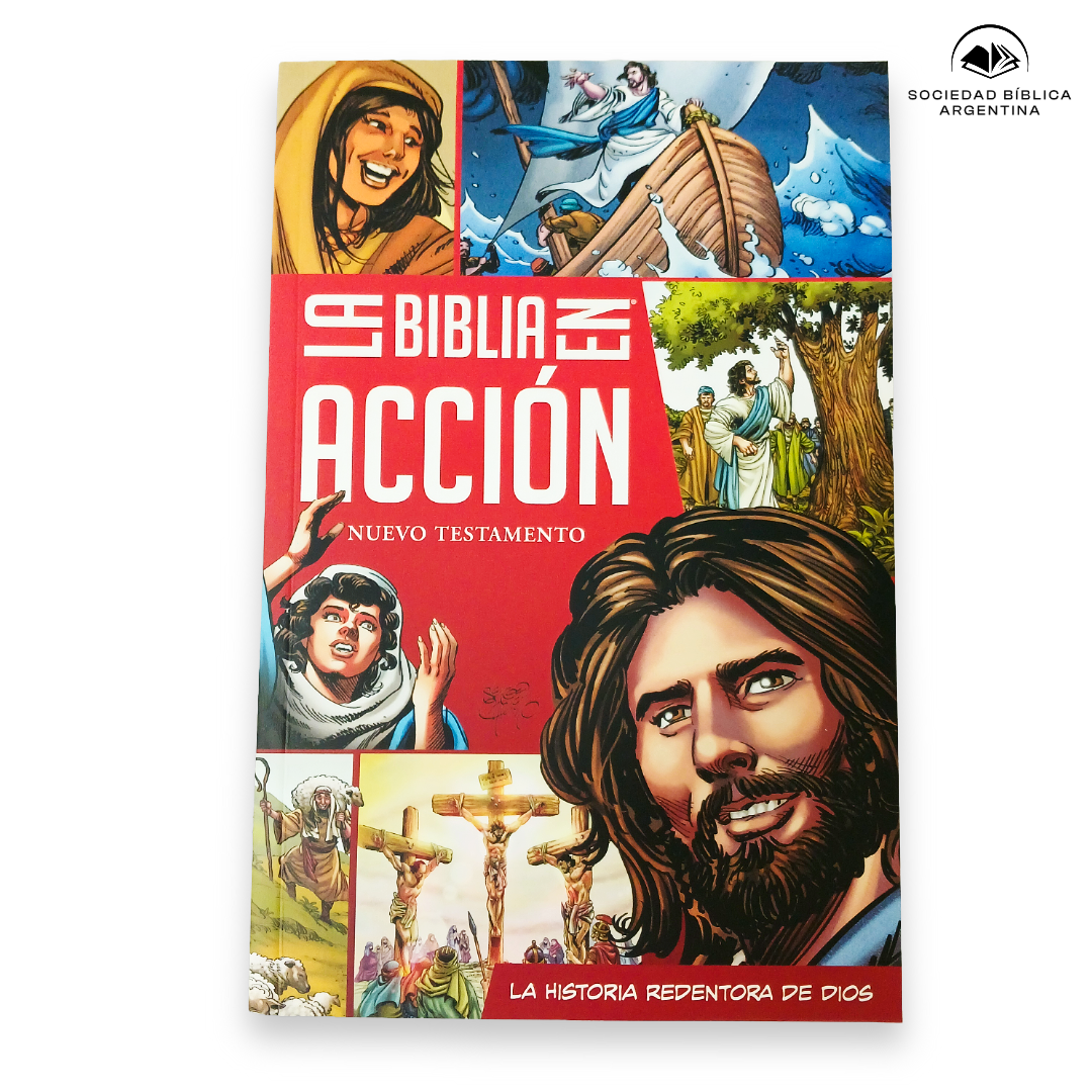 Biblia Infantil Ilustrada - La Biblia en Acción – Nuevo Testamento - 17x25 cm – Tapa Rústica
