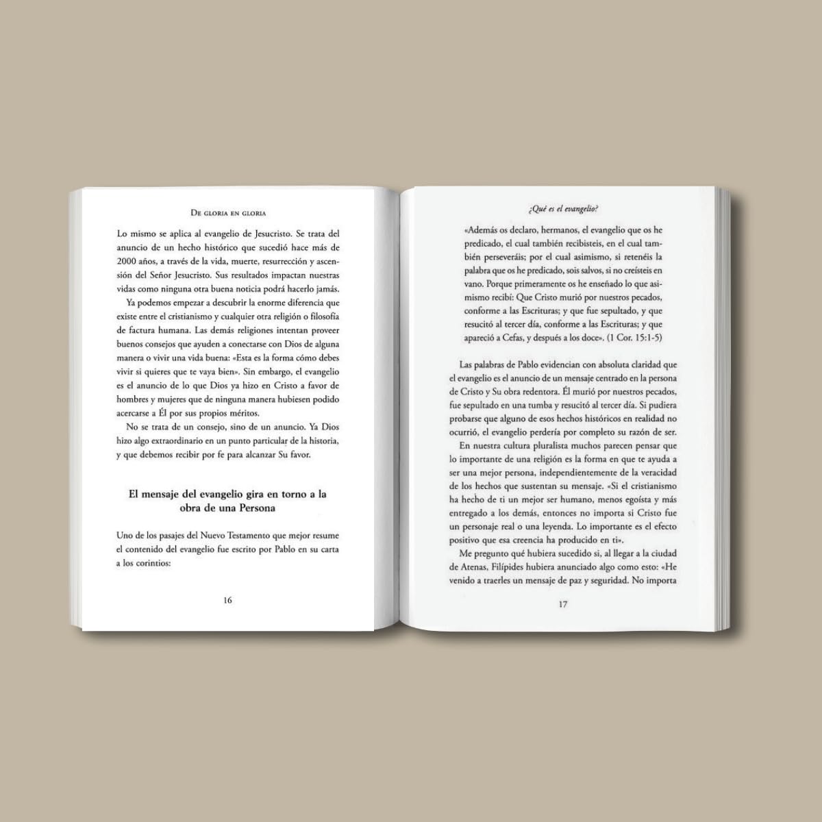De Gloria en Gloria: Un Evangelio que Salva y Santifica