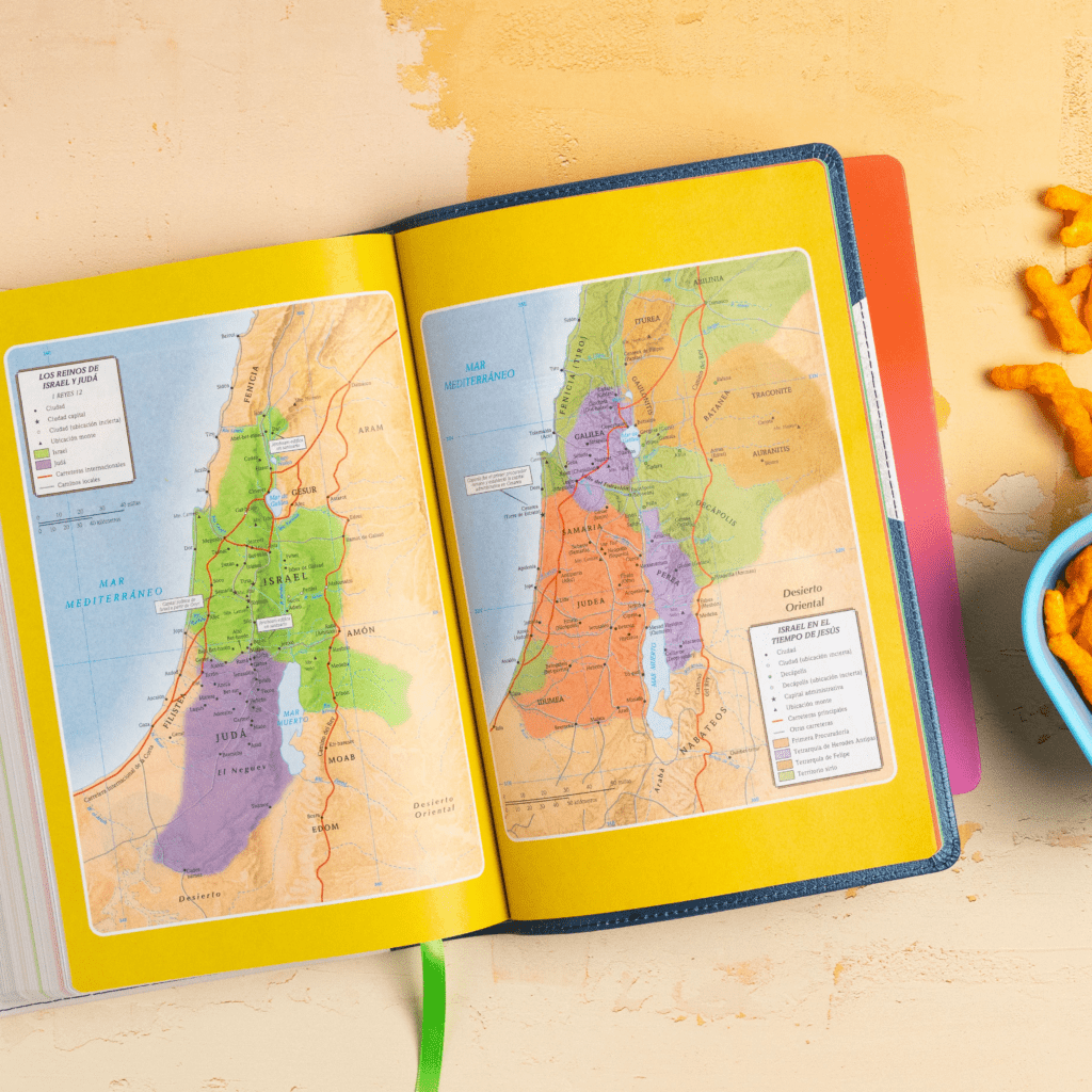 Biblia Reina Valera 1960 para niños Exploradores azul cósmico simil piel