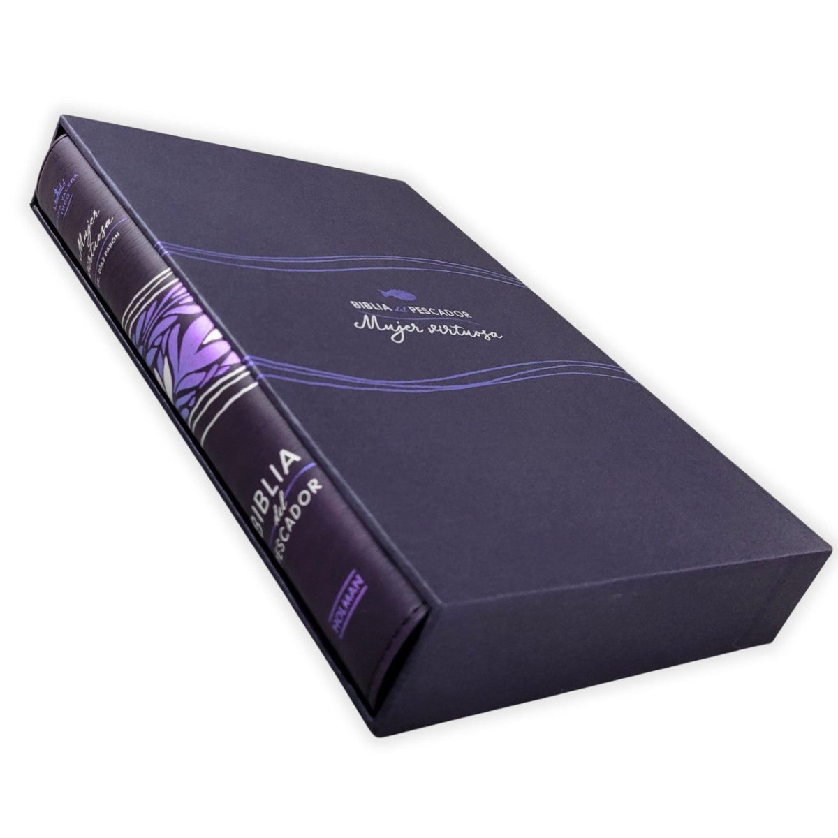 Biblia del Pescador Mujer Virtuosa Reina Valera 1960 – L 11p Tapa Imitación Piel Violeta Floral
