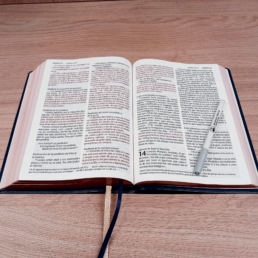 Biblia Nueva Traducción Viviente Letra Mediana 11 p PJR Edición Clásica Azul