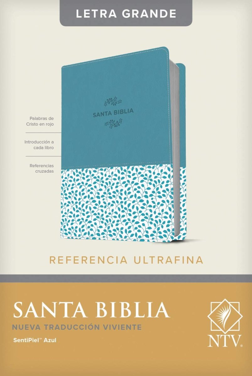 Biblia Nueva Traducción Viviente Letra Compacta PJR Ultrafina 2 Tonos Azul Celeste