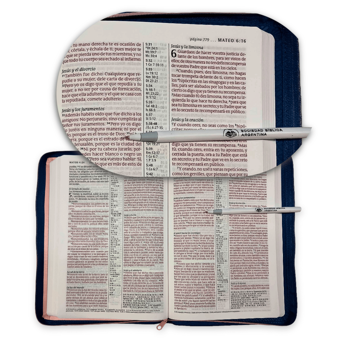 Biblia Reina Valera 1960 Letra Compacta PJR Cierre 2 Tonos Coral/Azul