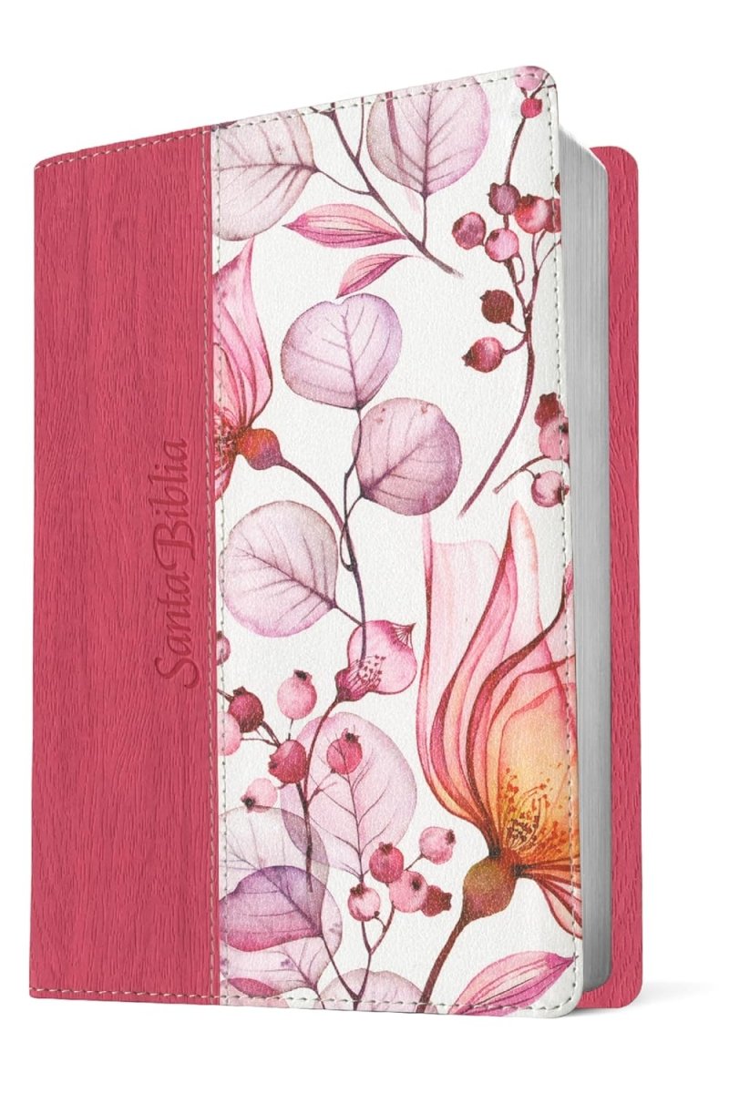 Biblia Nueva Traducción Viviente Letra Mediana PJR Flores Rosa
