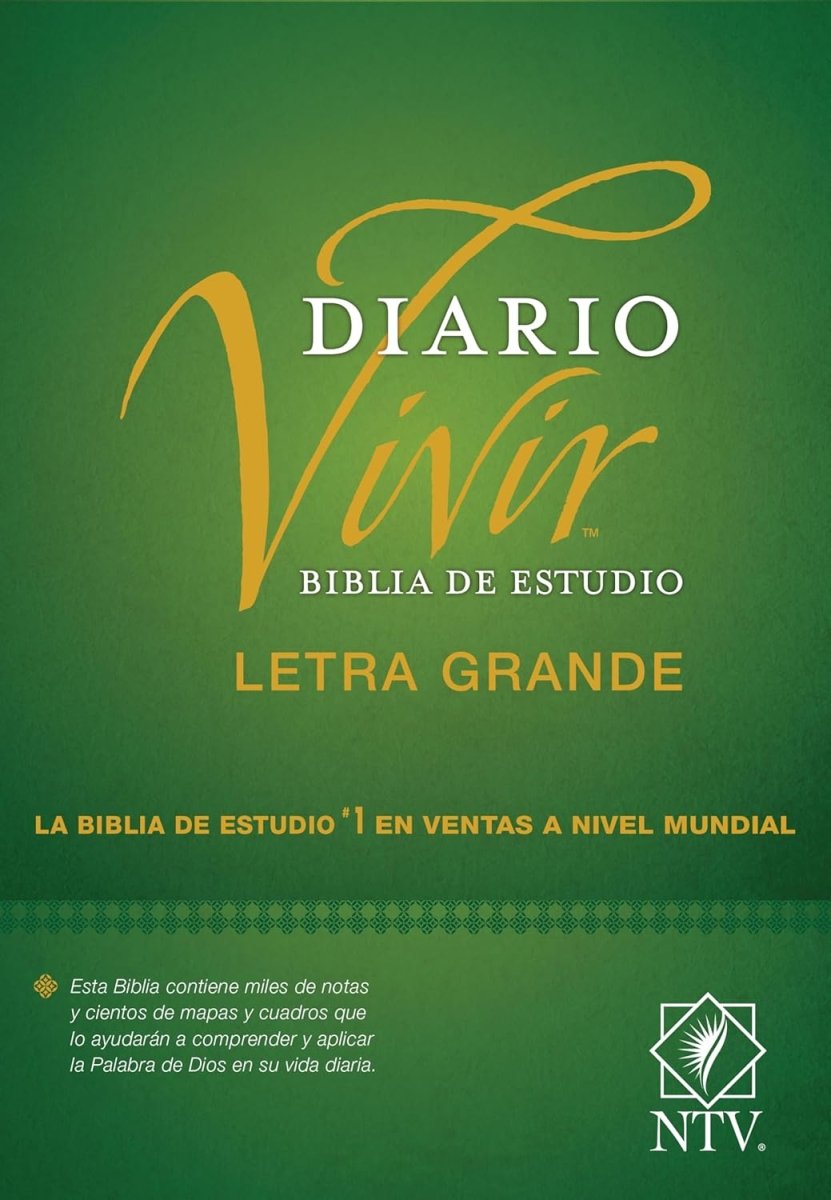 Biblia Nueva Traducción Viviente de Estudio Diario Vivir Letra Grande Tapa Dura