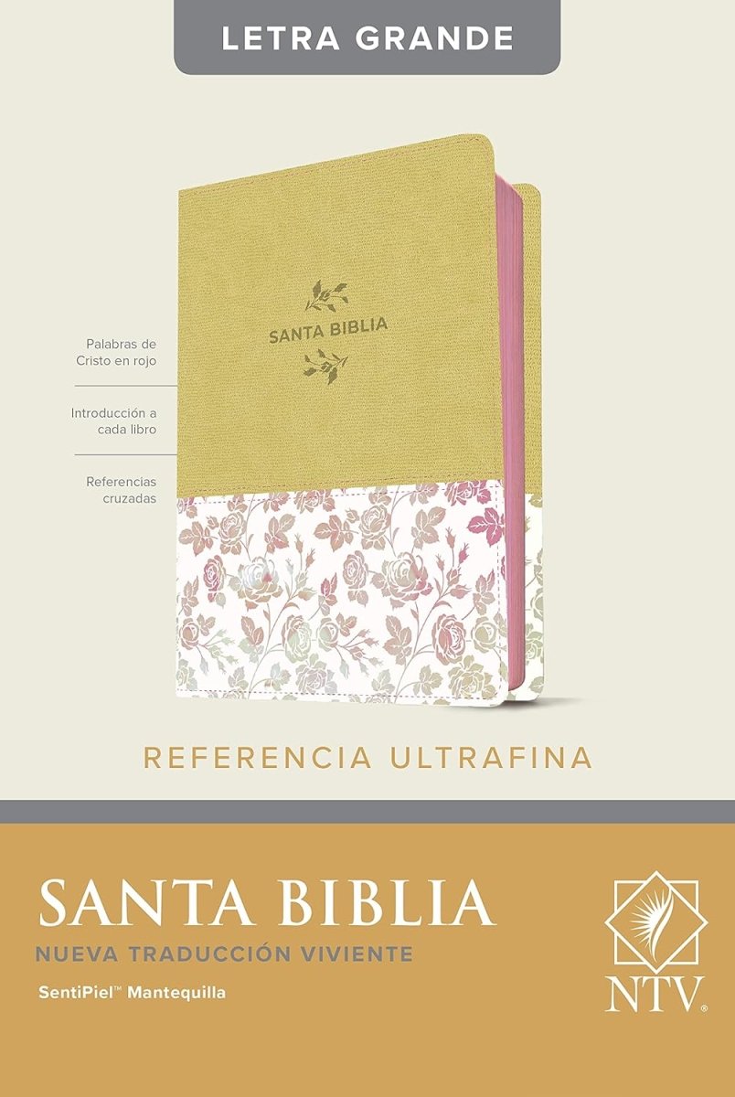 Biblia Nueva Traducción Viviente Letra Compacta PJR Ultrafina 2 Tonos Crema