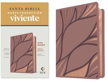 Biblia Nueva Traducción Viviente Letra Mediana PJR Diseño Metálico Rosa