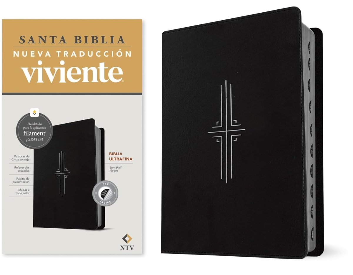 Biblia Nueva Traducción Viviente Letra Mediana Filament PJR Indice Negro
